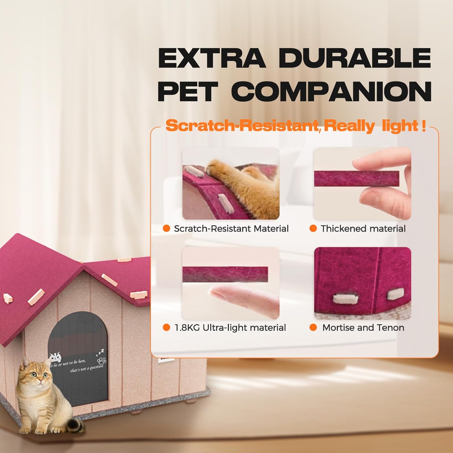Smart Thermostat Cat House - Electric Cooling & Heated Cat Bed for All Seasons, Portable Air Conditioned Cat Cave, Indoor Cat Bed