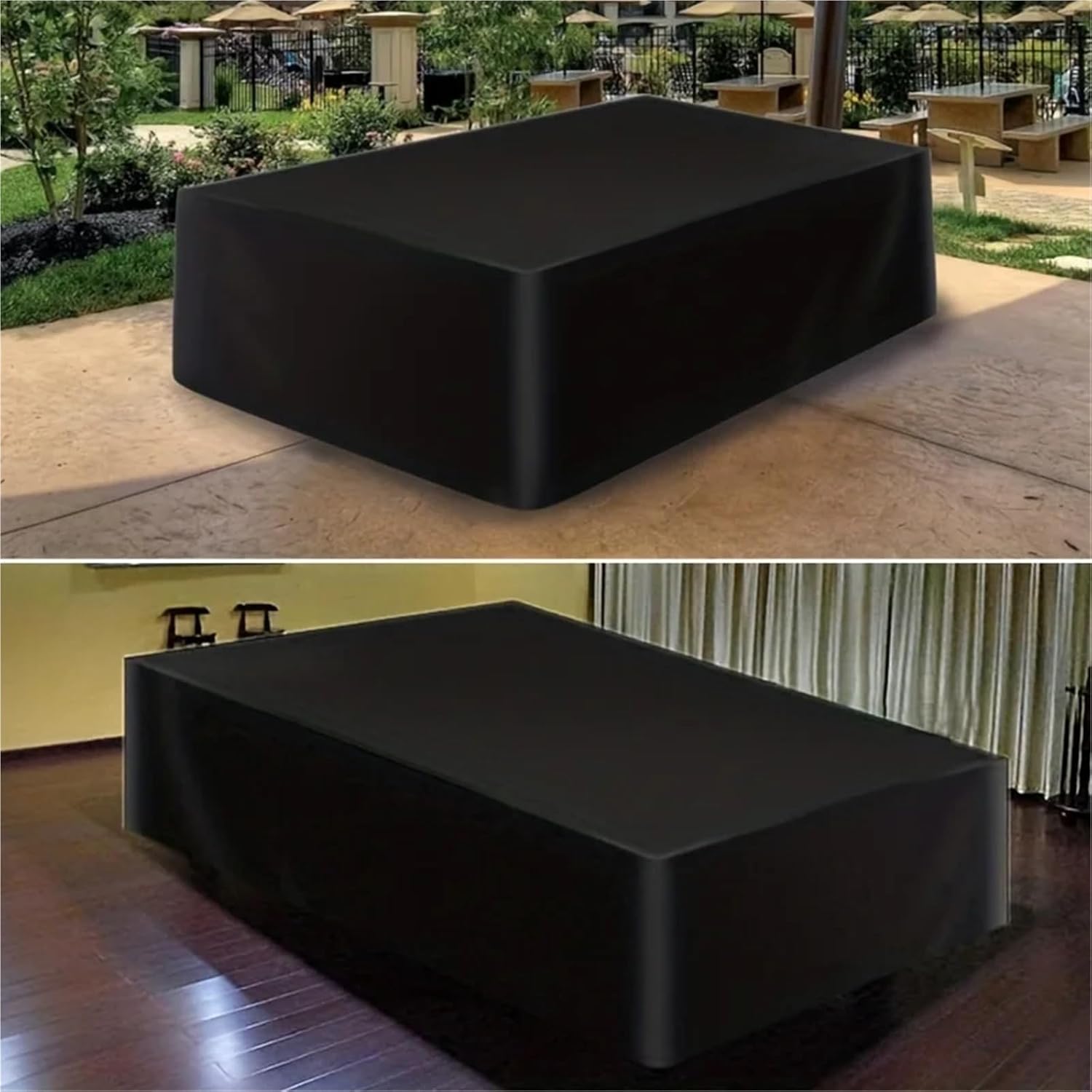 Pool Table Cover 1pc Anti-Tearing Dustproof Waterproof Billiard Table Cover, Pool (Black)(287x155x82cm)