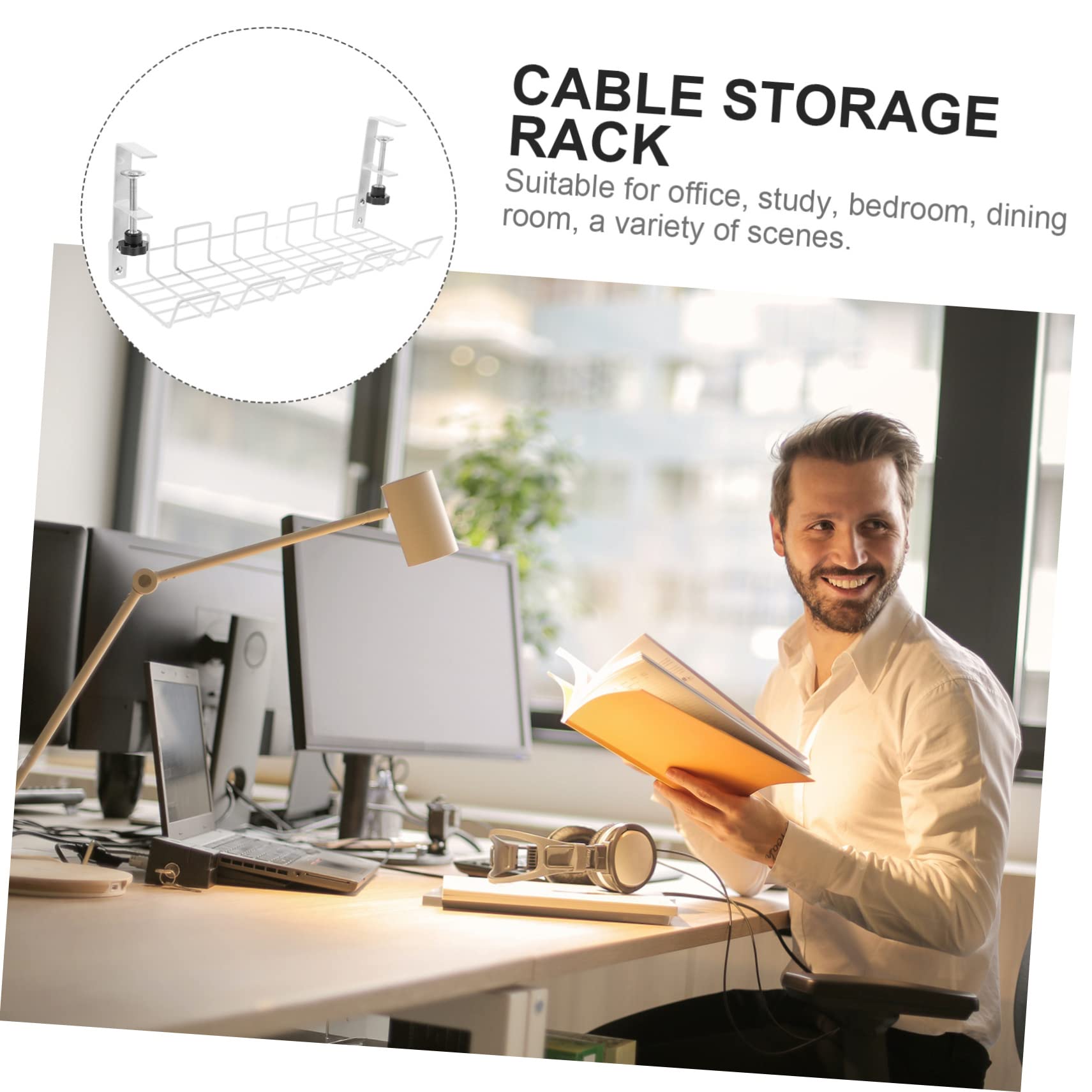 Support pour Multiprises en Acier Carbone Blanc Rack de Gestion des Câbles sous Bureau pour Organiser Câbles Électriques et Informatiques en Chambre ou Bureau Couleur Aléatoire