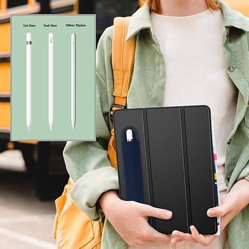 Miniatura 4 de Soporte para lápices Apple, paquete de 3 fundas para lápiz Apple de 1 y 2 generación, bolsillo elástico para lápiz capacitivo (gris)