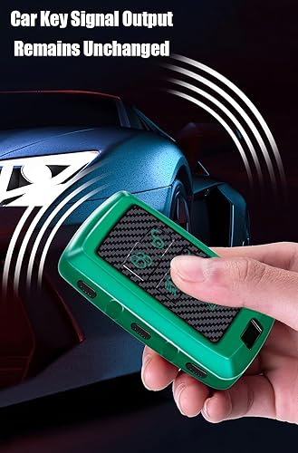 Miniatura 7 de SANRILY Funda para llavero con textura de fibra de carbono para Land Rover Discovery Range Sport Evoque Jaguar XF 2020 2021 con control remoto sin