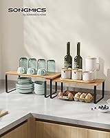 Vista 26 de SONGMICS Cabinet Organizer Shelf, Set of 4 Kitchen Counter Shelves, Kitchen Storage, Spice Rack, Stackable, Expandable, Metal and Engineered Wood