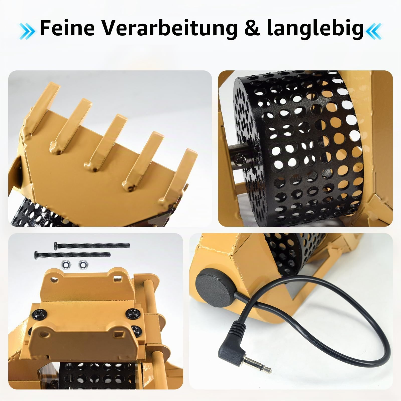 JOYSOG RC Eimer für Huina 1580/1592/1593/1594 Metall Simulation Graben Eimer Elektrisch Drehsieb Eimer Zubehör