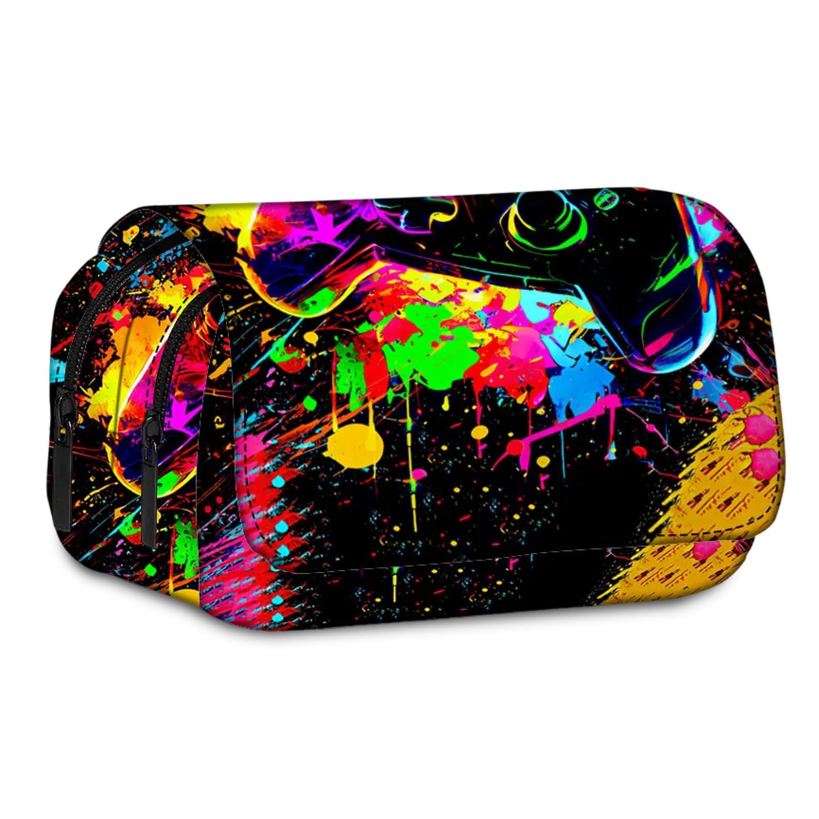 Onperpoe Game Boys Pencil Case, Cool Graffiti Gaming Pencil Cases, Durable Polyester Large Capacity Pen Pouch, Multi-Compartment Organizer Gamer Gifts for Boys Pencil Case Back to School Supplies