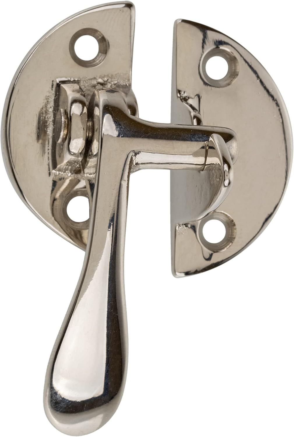 Left Flush Cabinet or Cupboard Lever Brass Latch and Catch | Antique Cabinet, Vintage Cupboard, Old Desk Reproduction Hardware | UA-119-HLPB