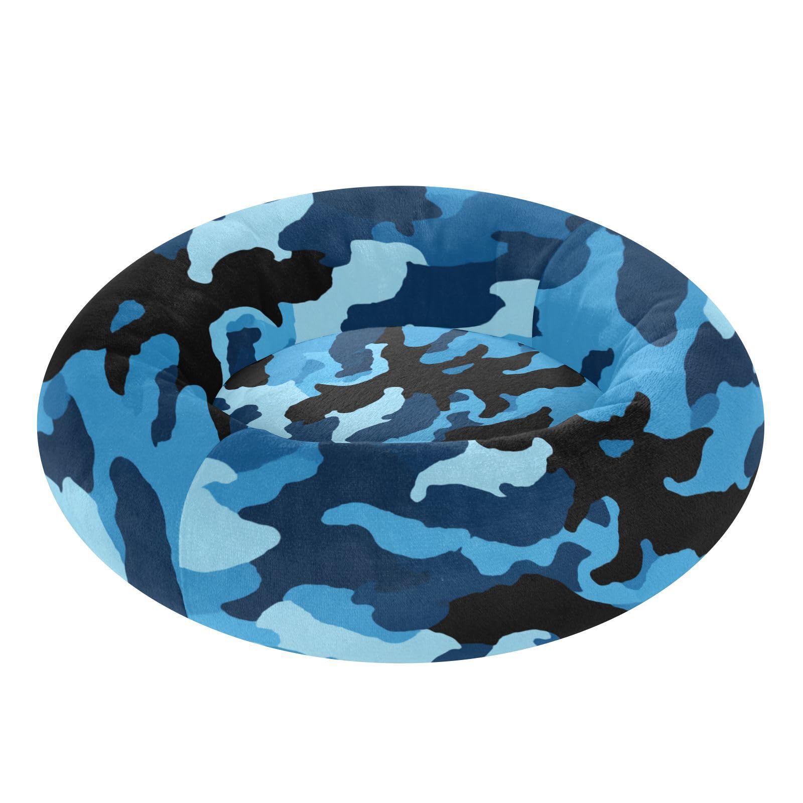 Lit pour animal domestique camouflage bleu confortable taille M