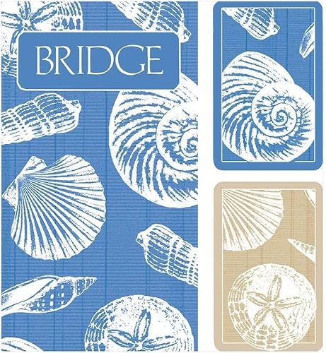 Caspari Juego de regalo de puente tipo grande Shells - 2 mazos de cartas y 2 blocs de puntuación