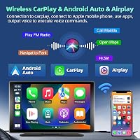 podofo 9" Hordozható Autórádió IPS Érintőképernyővel - Vezeték Nélküli CarPlay, Android Kompatibilis, Bluetooth, FM Adó, 7-32V Tápellátás 2