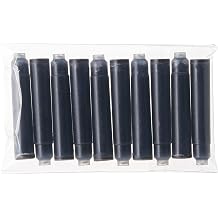 Xezo Black Ink Cartridges for Fountain Pens, Standard International / European Size. Pack of 10.