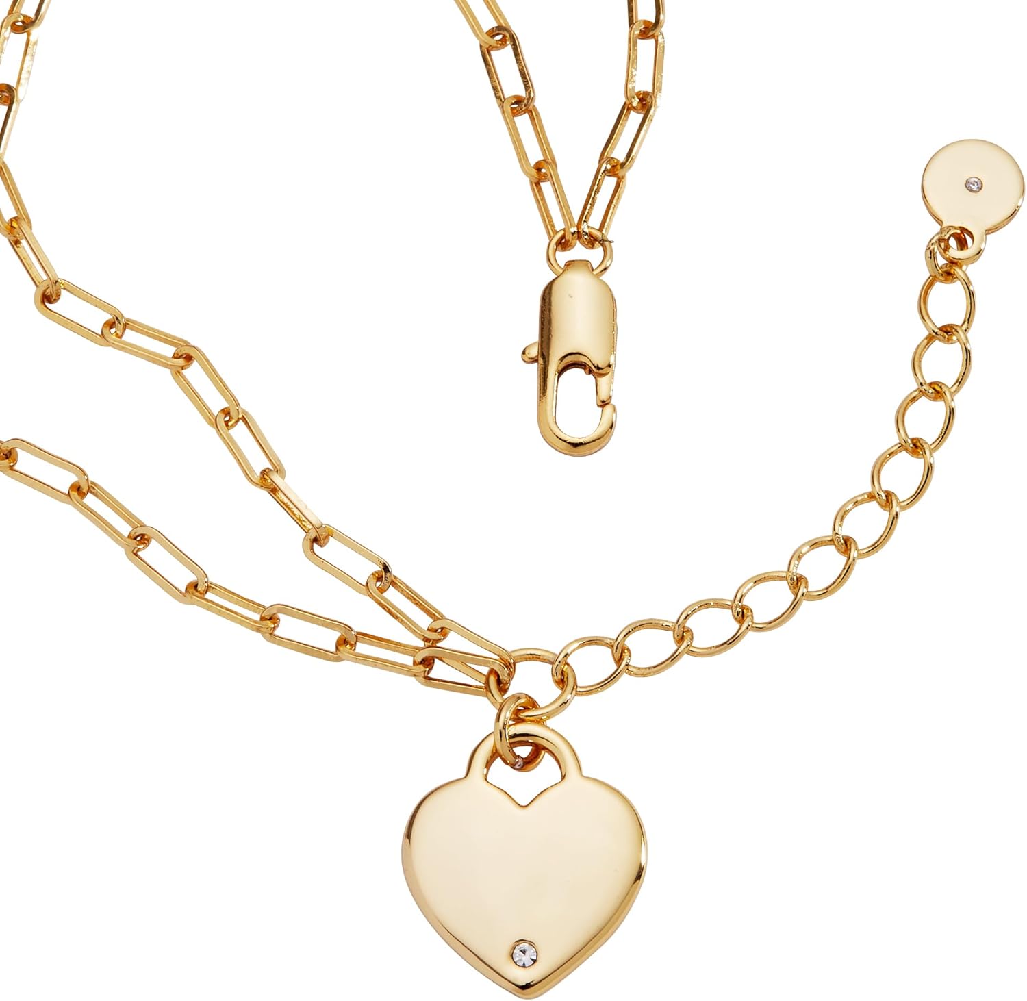 Alex and Ani Heart Charm Double Paperclip Chain Braclet - Image 2