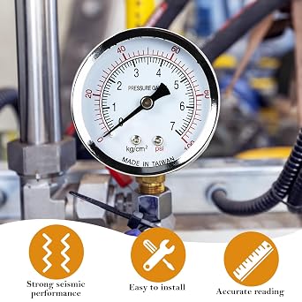 Well Pump Vacuum Pressure Gauge 60mm Dial Face 1/4