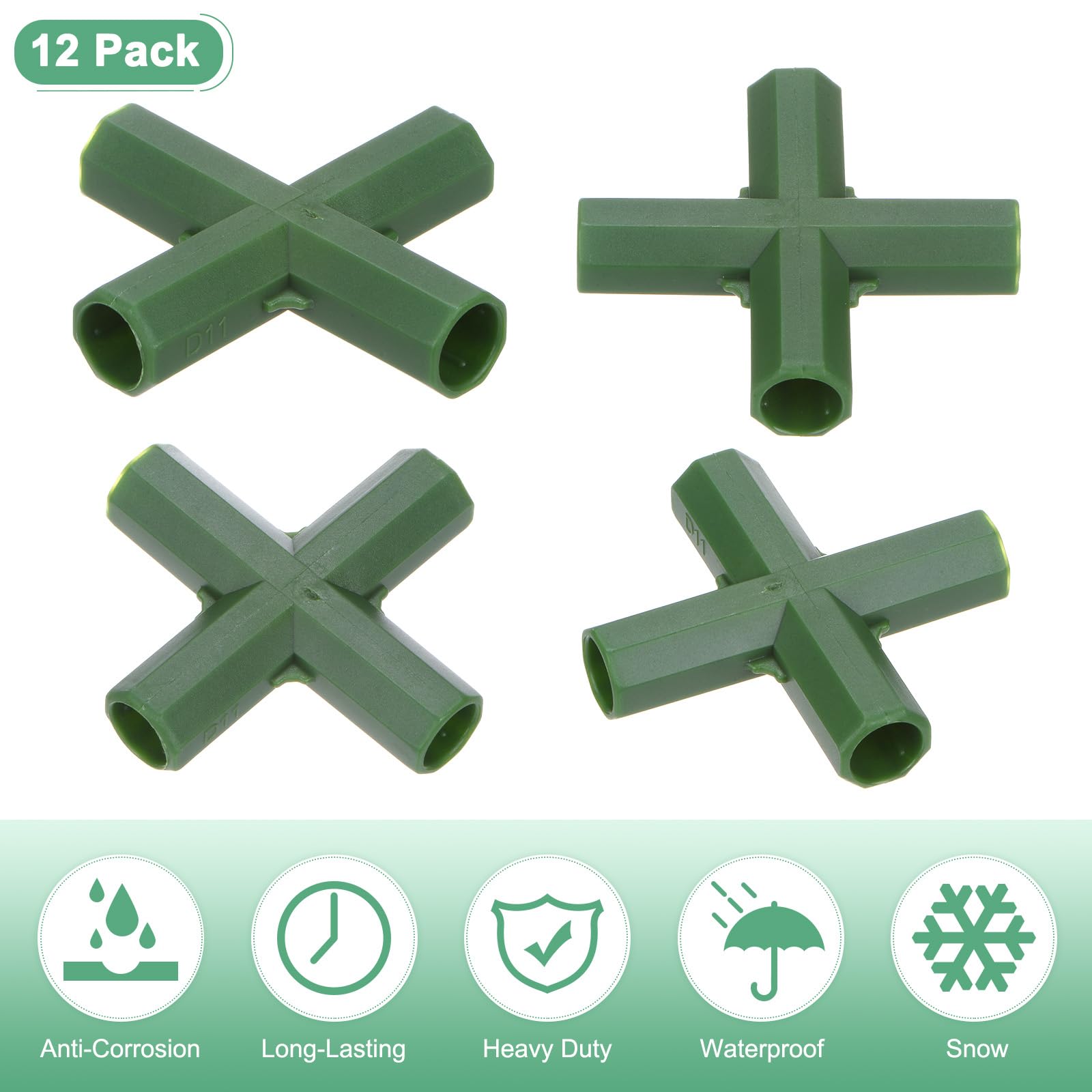 M METERXITY 12 Pcs 11mm Greenhouse Frame Building Connectors - Image 2