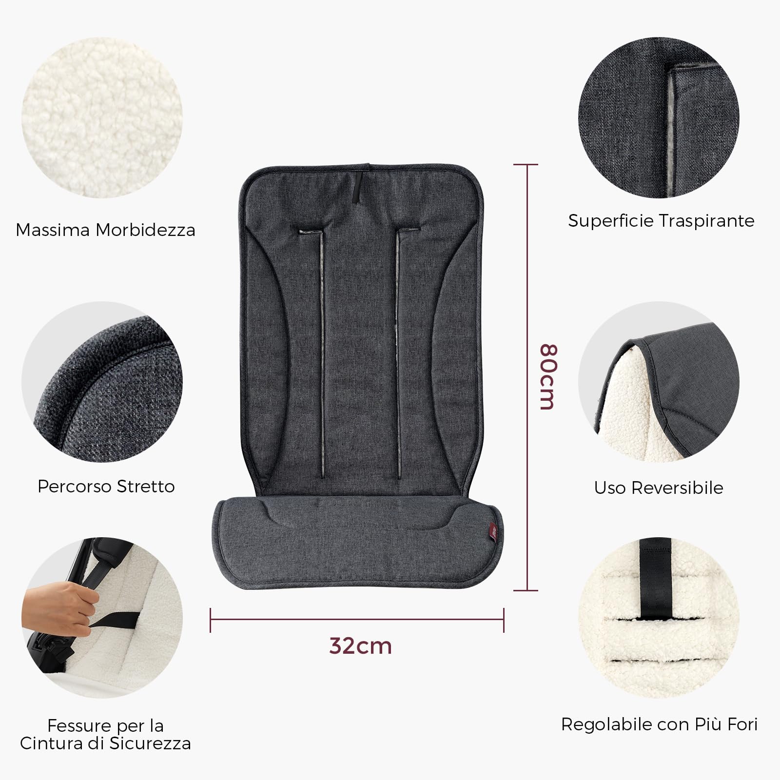Momcozy Materassino Passeggino Universale Reversibile,Rivestimento Traspirante per Passeggino, Cuscino Morbido Invernale e Fresco Estivo, Imbottitura per Seggiolino e Carrozzina Neonato