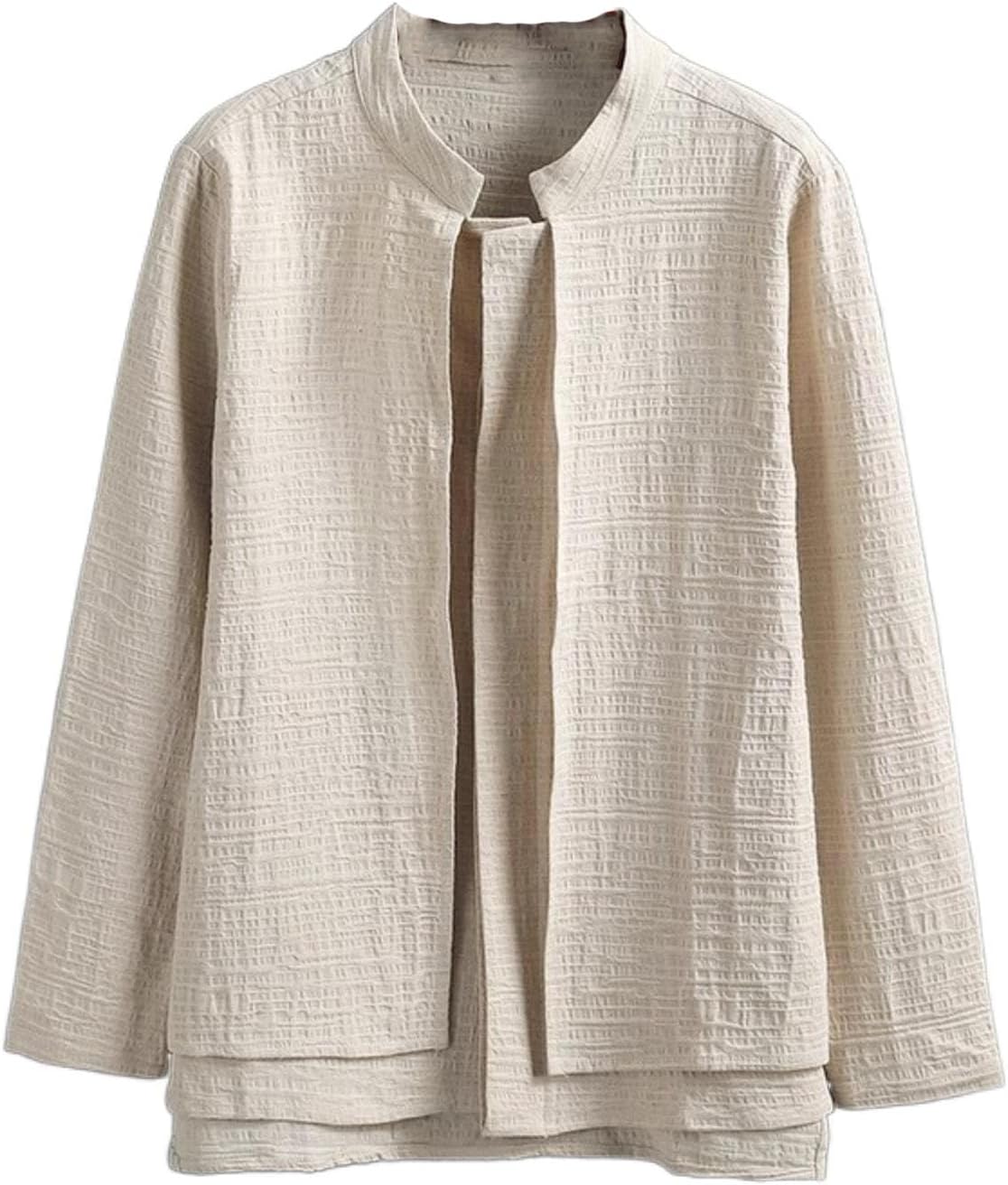 Retro Tang Suit Shirt, Men's Chinese Long-Sleeve Linen Tops