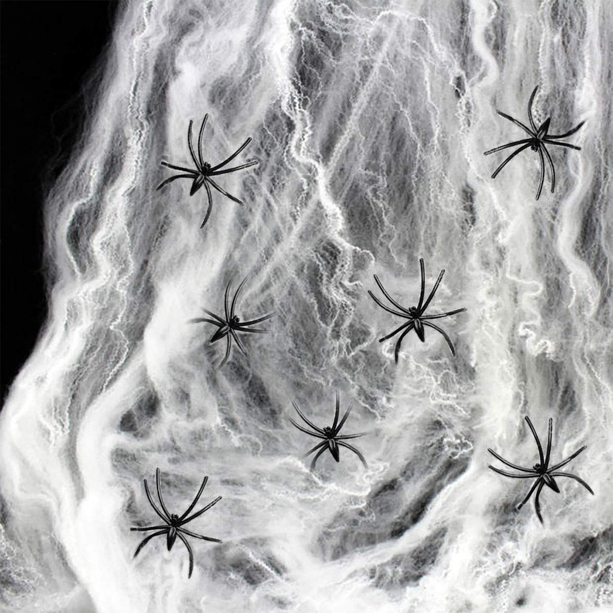 6 Paquetes Telaraña Halloween, Tela de araña 1000 pies Cuadrados con 60 arañas Falsas para Halloween Decoracion Fiesta de Carnaval de Halloween