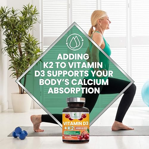 Miniatura 7 de Vitamina D3 K2 como MK-7 con 2000iu de D3 y 75mcg K2, vitamina K2 D3 suplementos de fuerza ósea que apoyan la absorción de calcio para la salud de