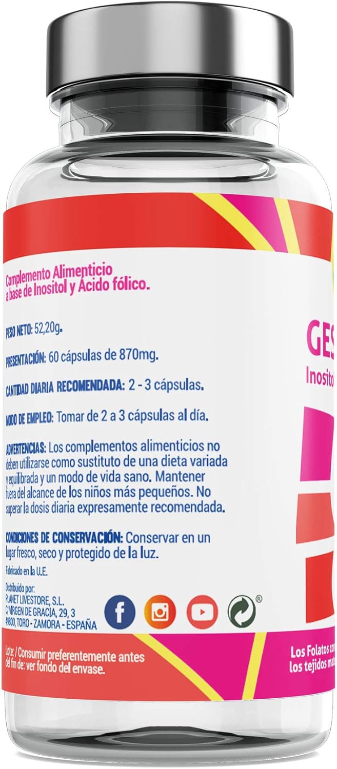 Inositol + Folic Acid Natural Supplement Vitamin B9 Essential