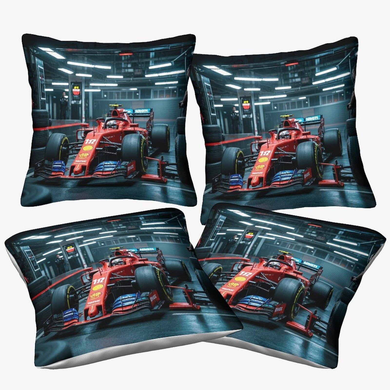 3U6c4m9k Formulaa Racing Cushion Covers 40X40cm, 4 Pcs Square Throw Pillow Case Racing Car Accent Pillow For Outdoor Patio Garden Blench Living Room Sofa Farmhouse Decor