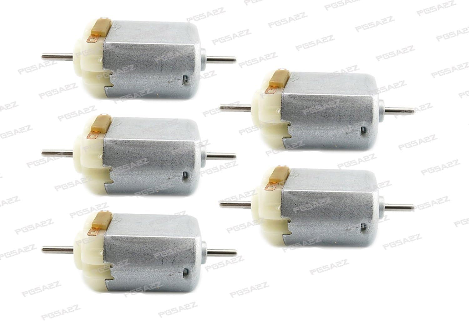 GKG F130 Double Head Shaft 4-Wheel Drive Miniature Fan DC Motor, 50mm Length - 5 Pieces (Brown)