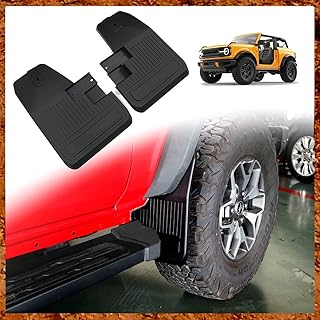 Muslogy for Bronco Mud Flaps Easy Release Exterior Accessories Splash Guards Off Road No Drilling Required Fit Sasquatch & Non-SAS Compatible with Ford Bronco 2021 2022 (Front Pair Only)