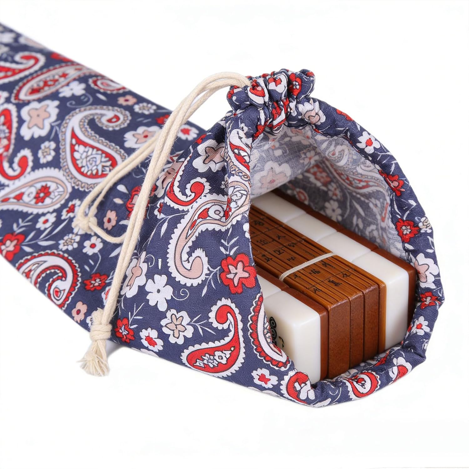 Lightweight Mahjong Tiles Case with Reinforced Handle Design Mahjong Ruler Organizers Pouches