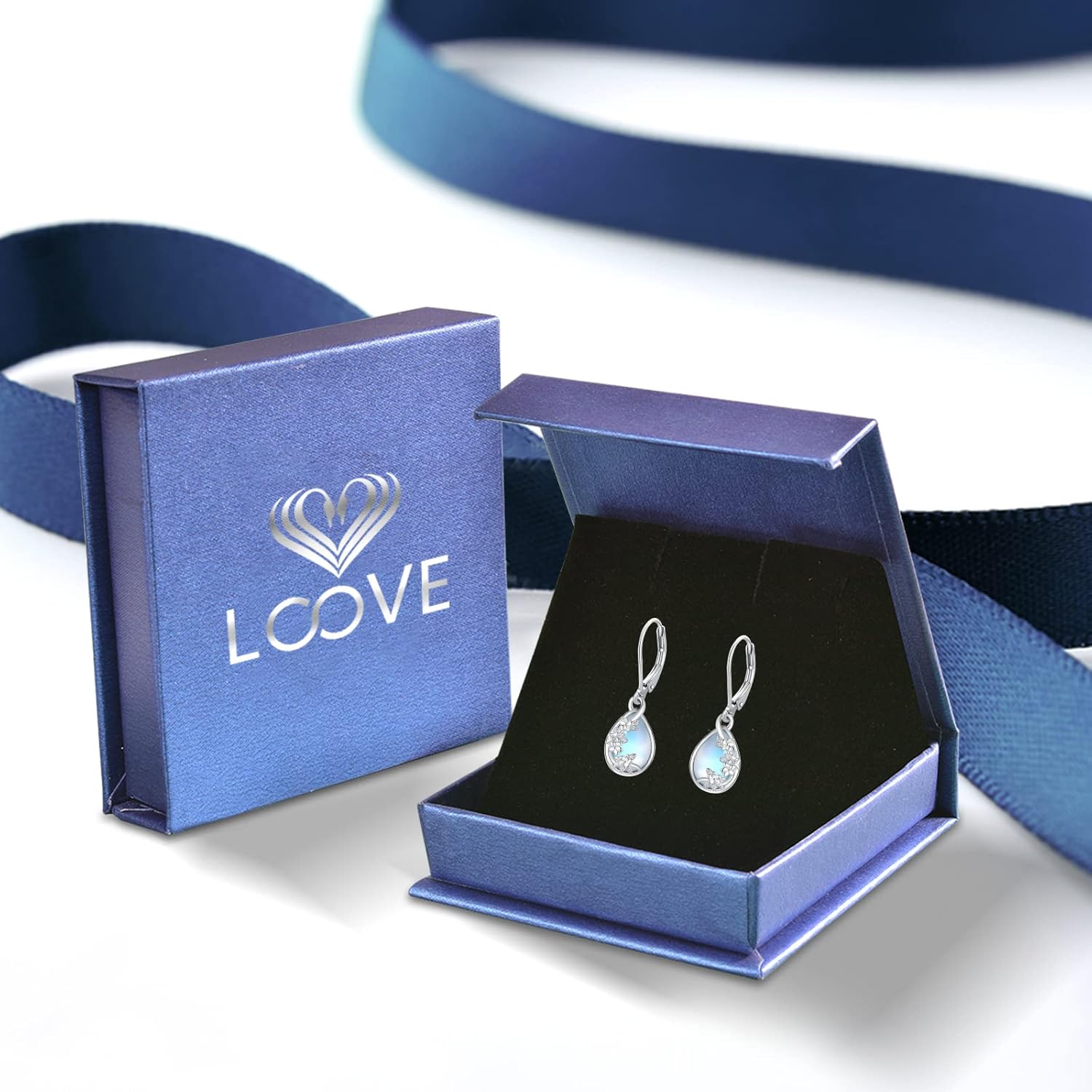 Dangle Earrings Sterling Silver Moonstone/Turquoise/CZ/Crystal Earrings for Women Tree of Life Animal Filigree Leverback Earrings Jewelry Gifts - Image 6