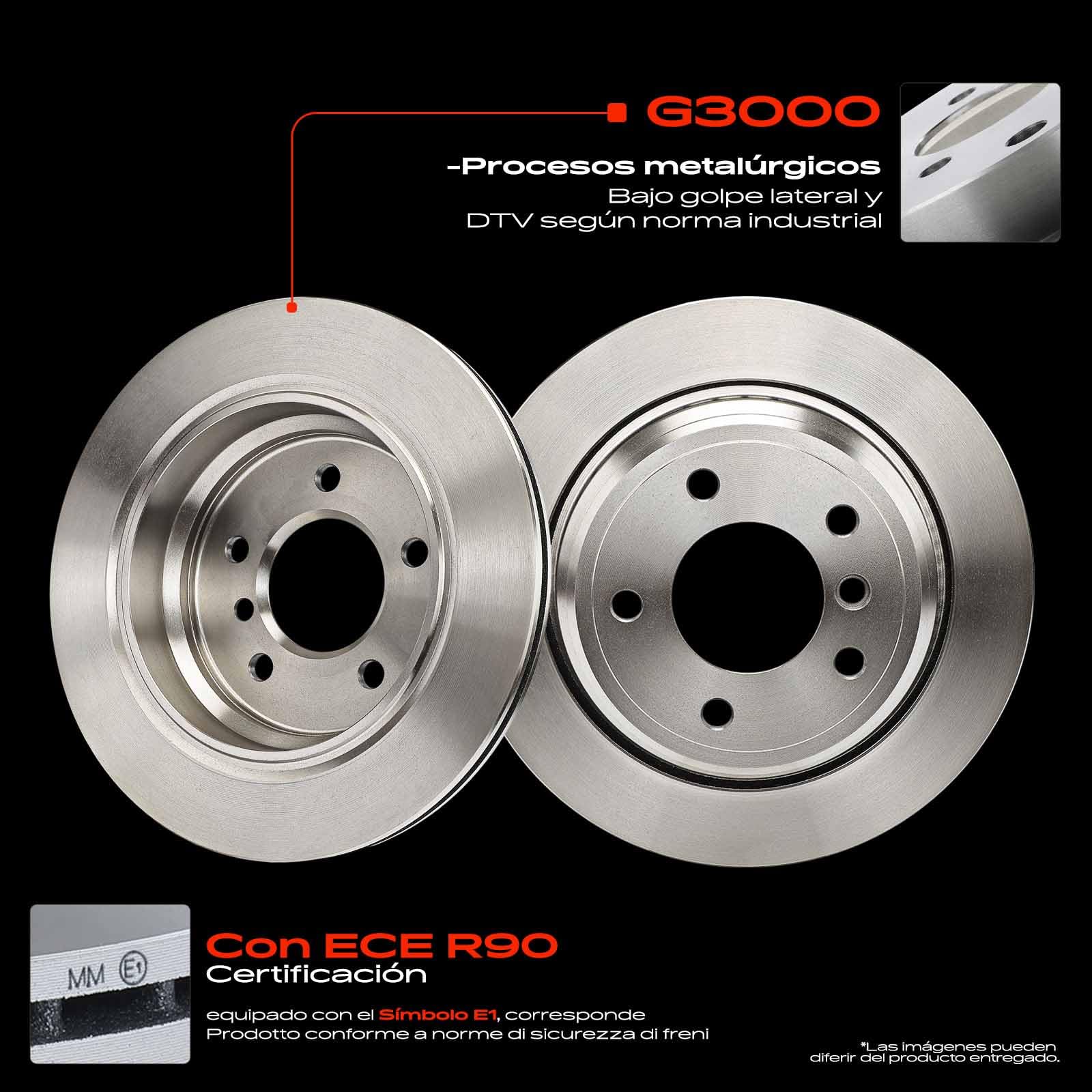 Frankberg 2 discos de freno 4 pastillas de freno | Compatible con: Serie 5 E39, Serie 5 Touring E39