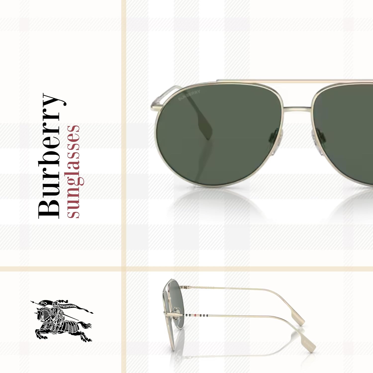 BURBERRY Alice BE3138 Metal Aviator Sunglasses for Women +BUNDLE with ACCESSORY EYEWEAR KIT