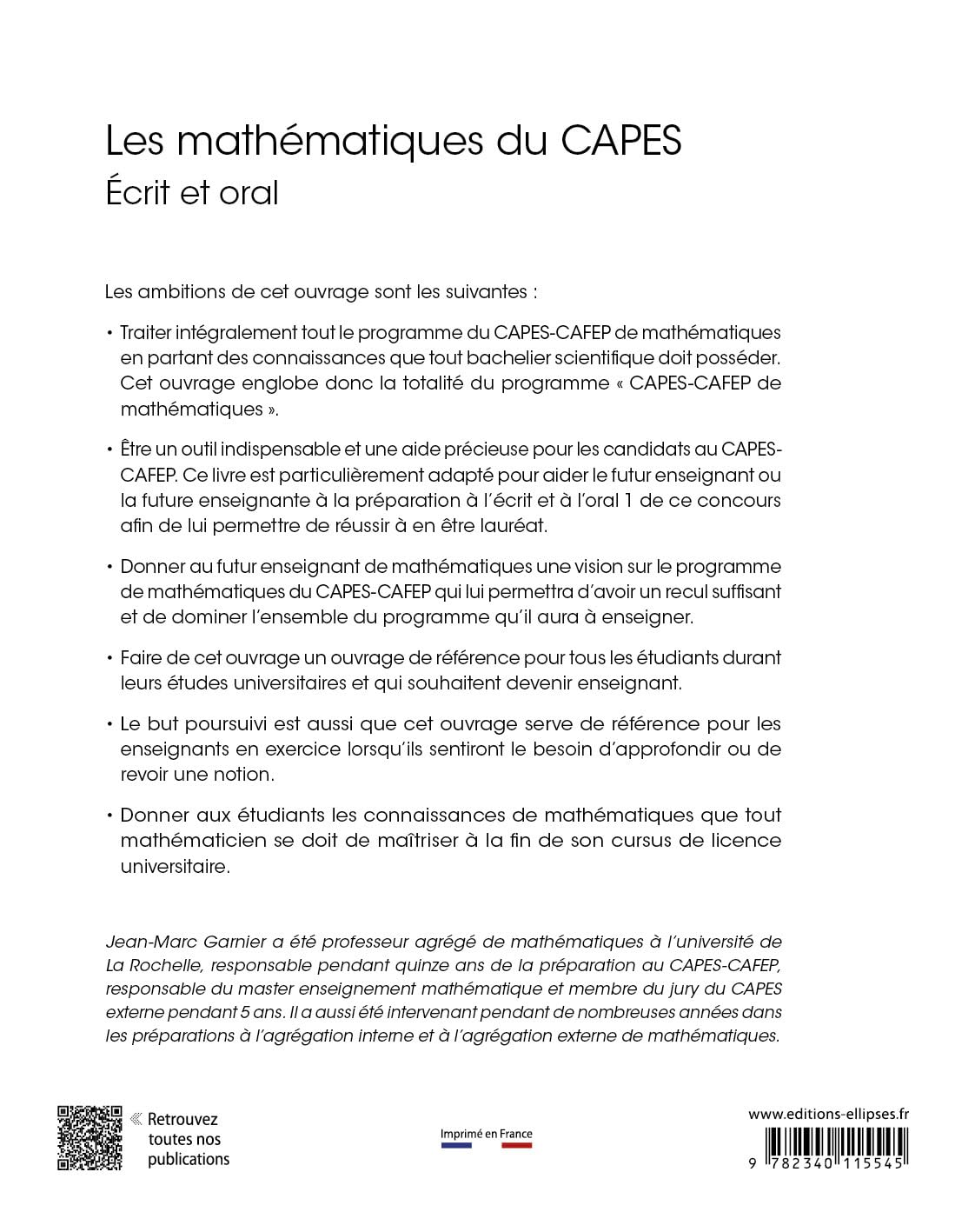 Les mathématiques du CAPES: Ecrit et oral