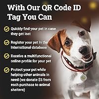 Vista 3 de Placa de identificación de perro con código QR, placa de identificación de mascota silenciosa grabada con perfil en línea («Little Patriot»)