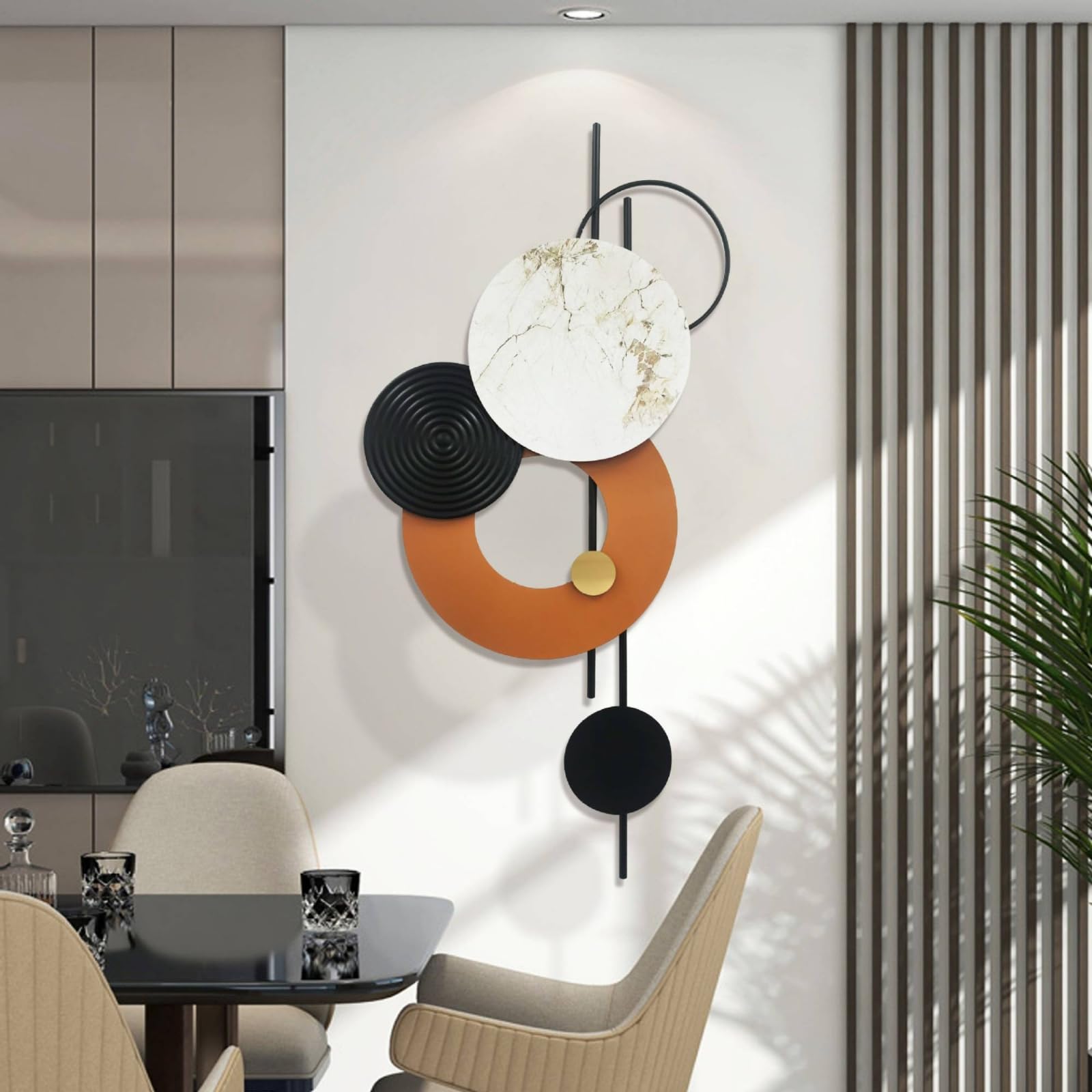 DimyFew Decorazione da Parete con Cerchi Concettuale Decorazione Geometrica con Cerchi Astratto Pannello Decorativo da Parete per Proprietari di Casa