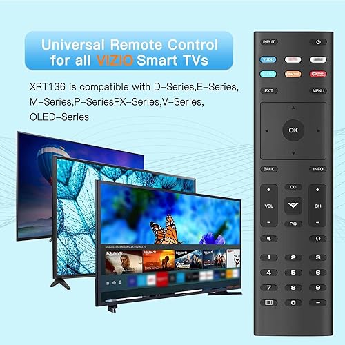 Miniatura 2 de Control remoto universal XRT136 para VIZIO Smart TV Remoto Reemplazo XRT140 XRT260 XRT270 DEMPVPX Series Smart TV con 6 botones de acceso directo,