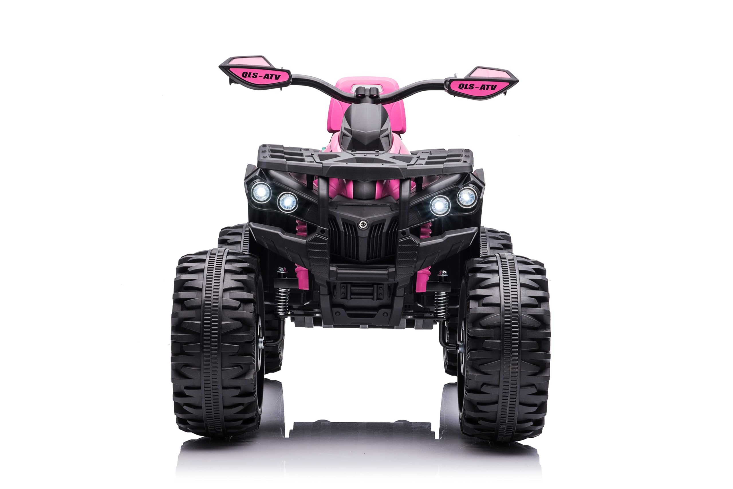 TOYSCAR Super Quad Elettrico per Bambini 12V ATV off-Road 4 x 4 Motori 12v Full Optional Batteria Potenziata 14AH Sospensioni (Rosa)