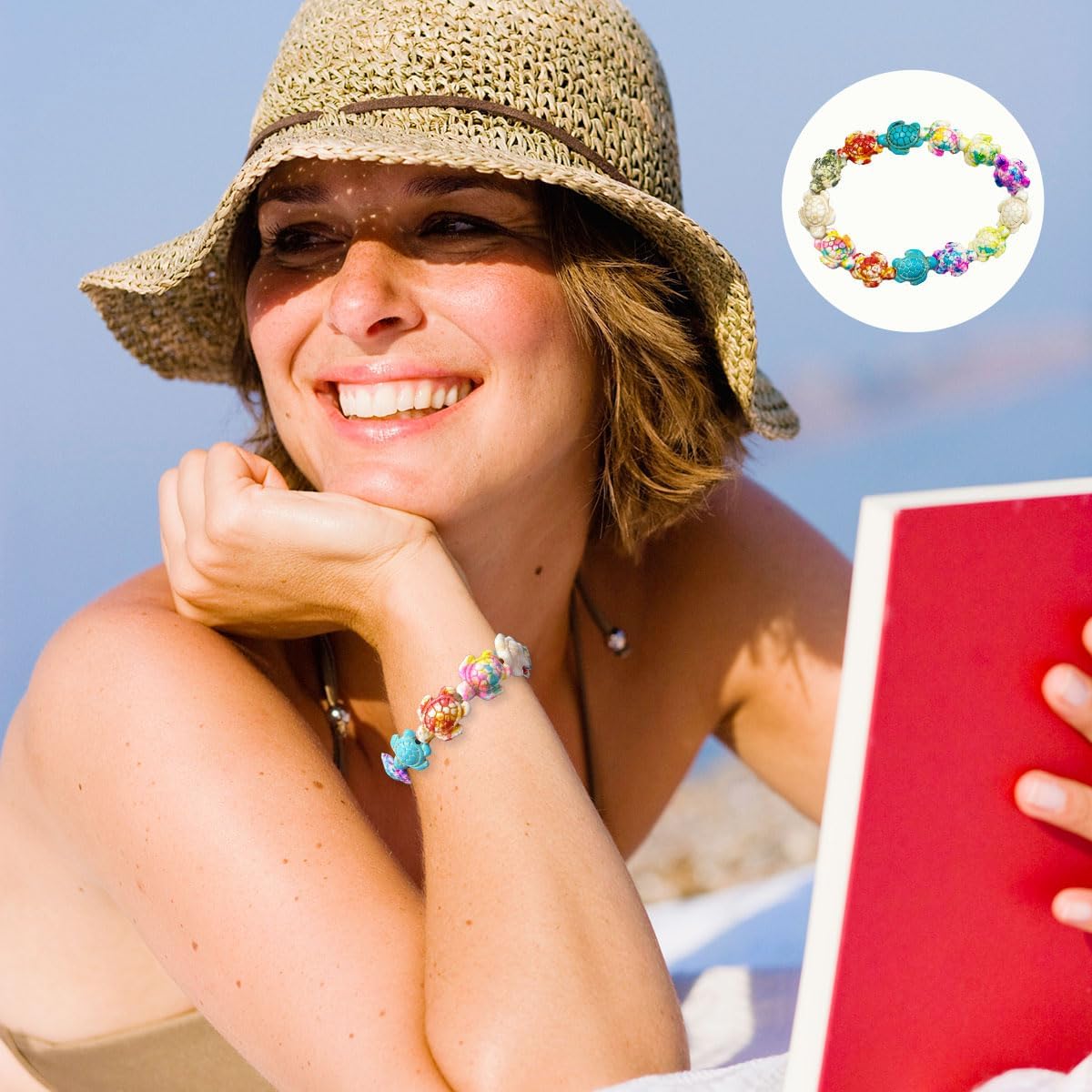 80Pcs Turtle Beads Charms Synthetic Stone Beads Charms Bulk Sea Theme Ocean Animal Carved Loose Spacer Summer Beads for Jewelry Making DIY Bracelet Necklace Earrings - Image 6