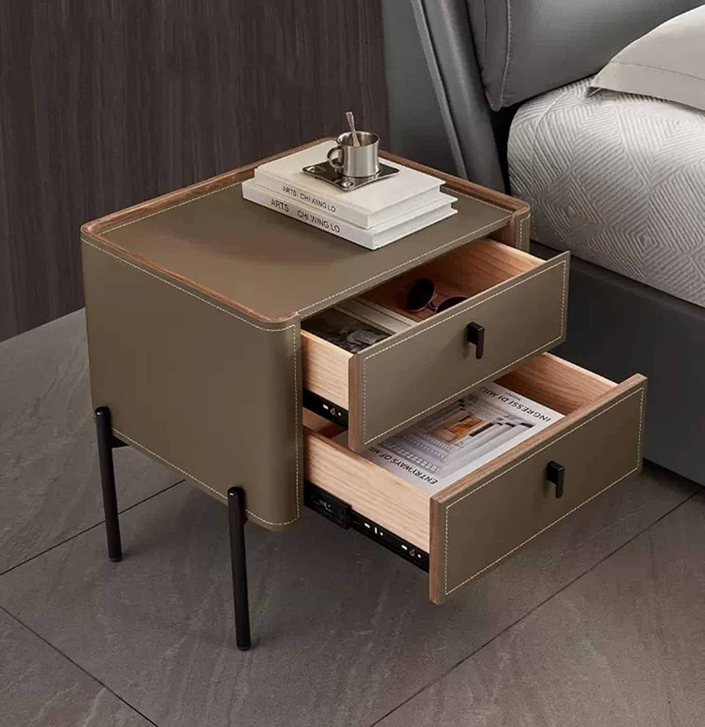 ナイトテーブル ベッド横 ベッドサイドテーブル おしゃれ 多機能 収納