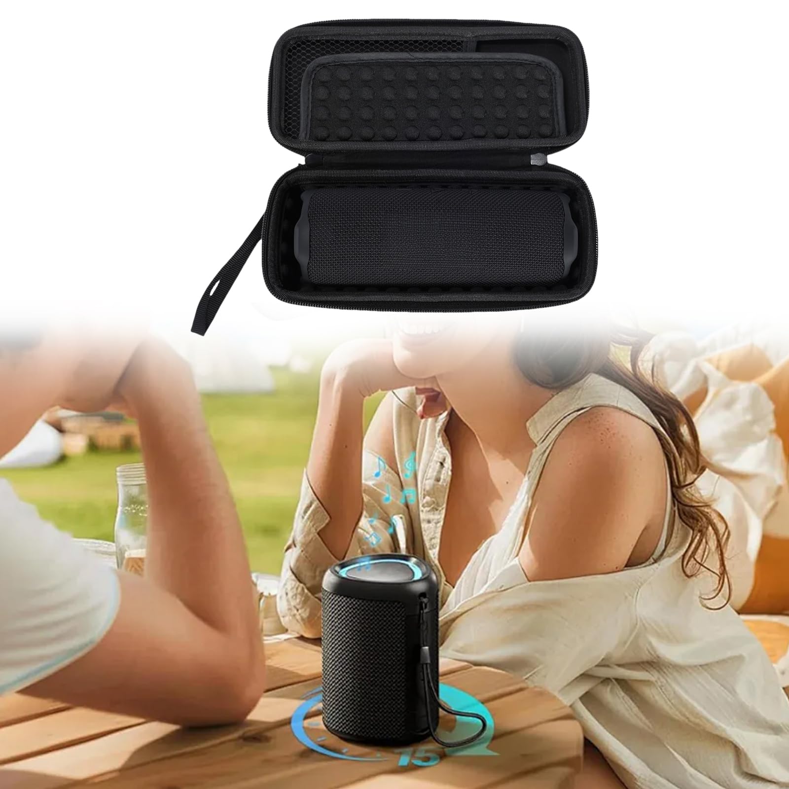 Lightweight Carrying Case for Speakers Storage Box with Nonslip Handle Strap and Design Outer Shell