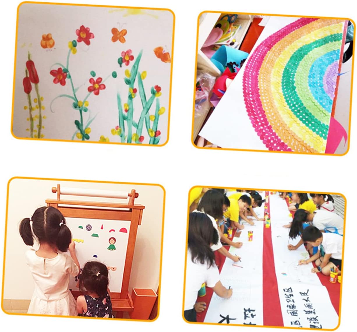 Gadpiparty White Drawing Paper Roll for Craft and Watercolor Painting Acid Sketch Paper Compatible with Pencils Ink Crayons Pastels for Drawing and Creative Projects