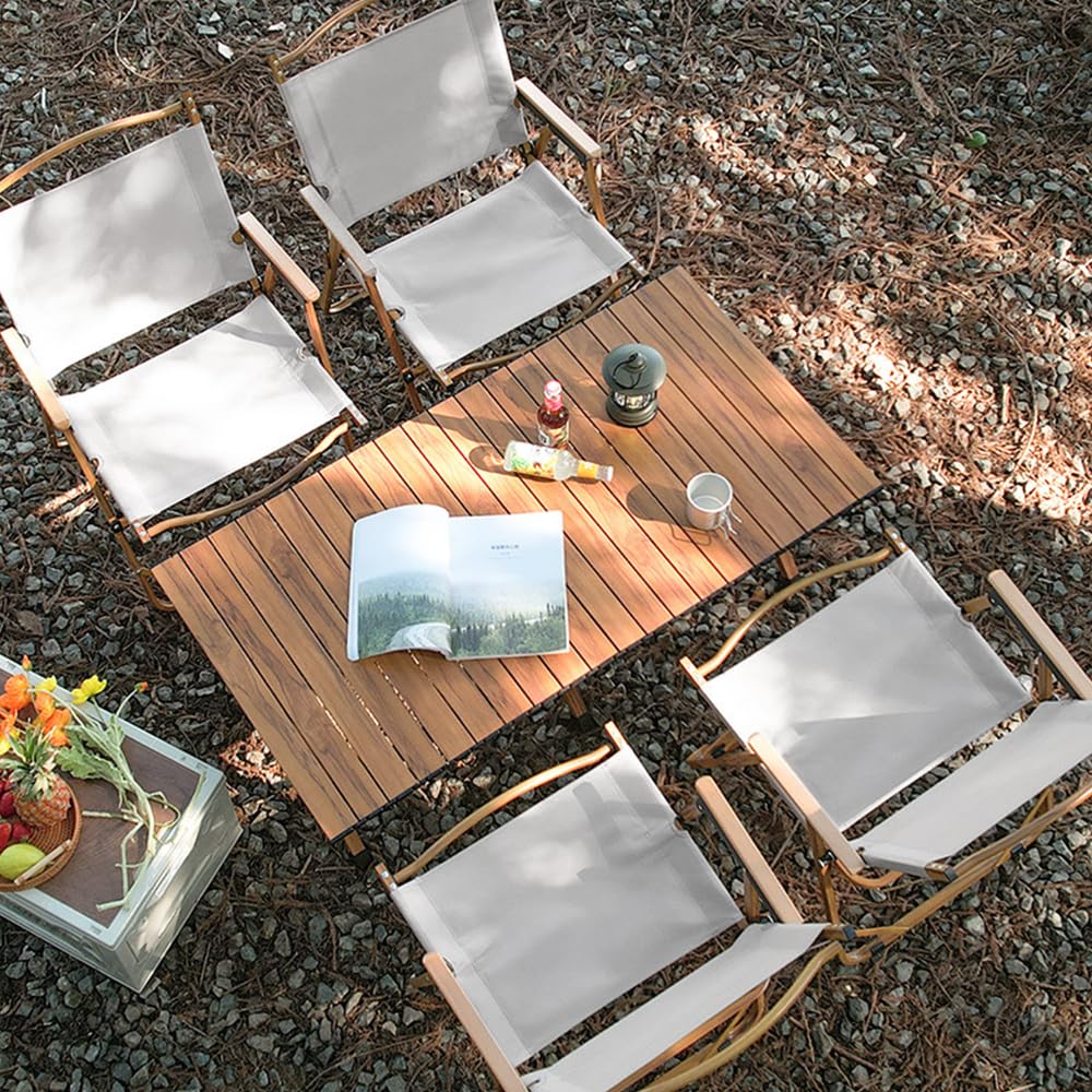 Silla de camping plegable, soporta hasta 150 kg, para jardín, balcón, playa, camping, silla de jardín, silla de pesca, silla de director (caqui, 2 juegos)