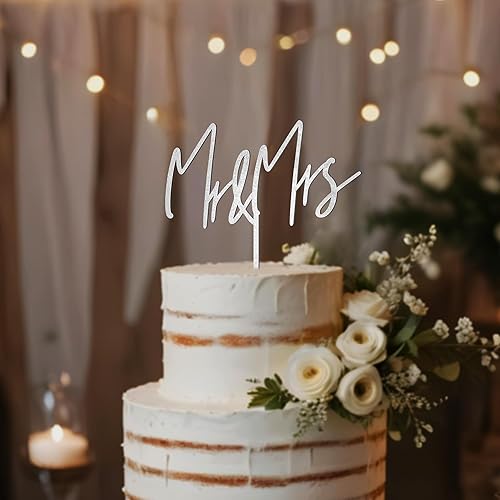 Miniatura 10 de Mr & Mrs - Decoración para tarta de boda en madera (diseño 04)