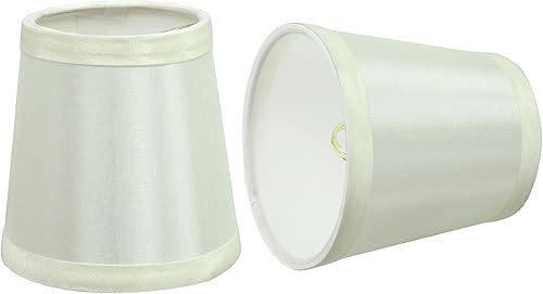 Aspen Creative 32712-2 Juego de pantallas de lámpara de araña con clip con forma de imperio pequeño (paquete de 2), diseño de transición en blanco