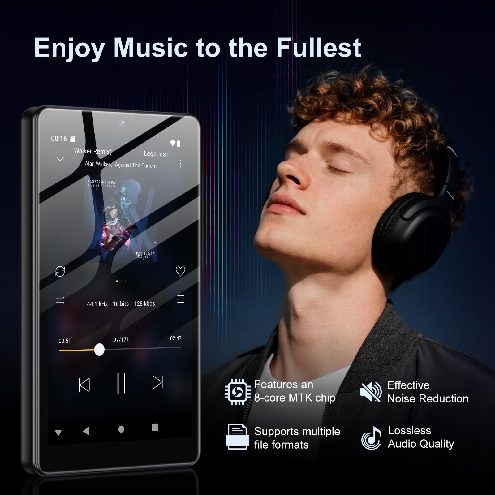 Reproductor MP3 32GB con Bluetooth y WiFi, Cámara, Oilsky 4,02" Android 13 Reproductor de Música HD con Spotify, Audible, Deezer, MP4 Pantalla Táctil y Altavoz