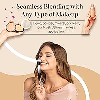 Vista 5 de Cepillo de punteado de fibra Duo de Keshima - Cepillo de punteado premium, mejor cepillo de base líquida, cepillo de mezcla, cepillo facial