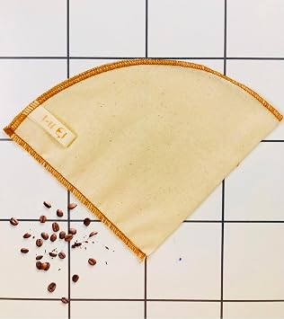 (3 pieces) DOUBLE LAYER V60.4 Washable, Fabric, Organic Coffee Filter, Unbleached 100% Raw Cotton - Ecological Filter (3 pieces)