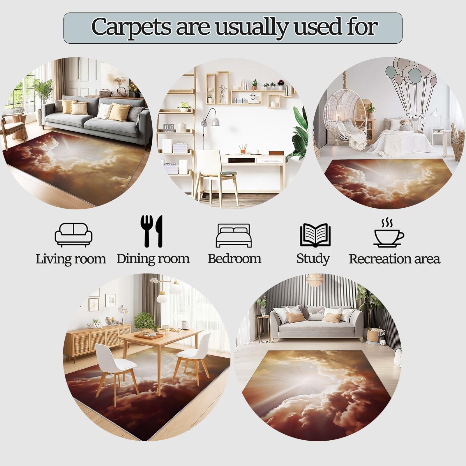 Abstrakter Luxus Polyester Wohnzimmer Teppich 120 x 180 cm