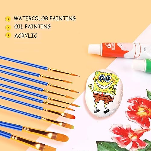 Miniatura 5 de Art Master's - Juego de 20 pinceles - Pinceles de pintura acrílica y acuarela para niños y adultos, suministros de dibujo y arte