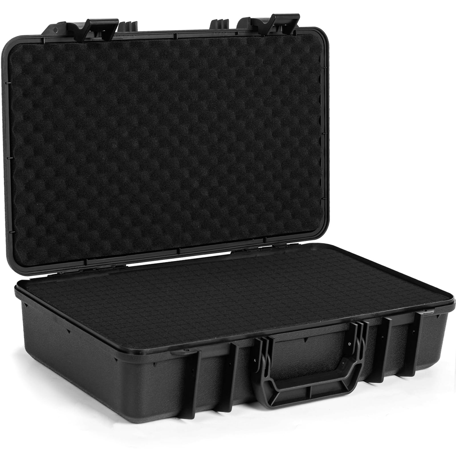 TORIBIO Funda rígida para micrófono, Drones, cámara, Equipos, Estuche de Almacenamiento portátil, Caja Dura de Espuma precortada, Caja de Seguridad anticaídas para Viajes de Mano, 17 x 10 x 3.7