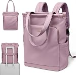 Convertible Laptop Backpack for Women Casual Daypack Notebook Tote Bag for Work College Travel Leisure (Apricot)