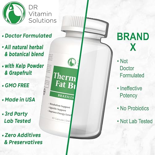 Miniatura 6 de Dr Vitamin Termogénico Quemador de grasa brasileño magro, vitaminas para perder peso, reductor de cintura y suplementos para hinchazón (2 botellas,
