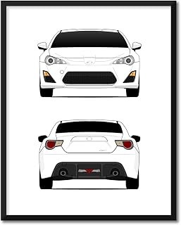 CUSTOMIZABLE COLOR: Scion FRS GT86 (2012-2016) (Front and Rear) Inspired Poster Print Wall Art Decor Handmade (Unframed)