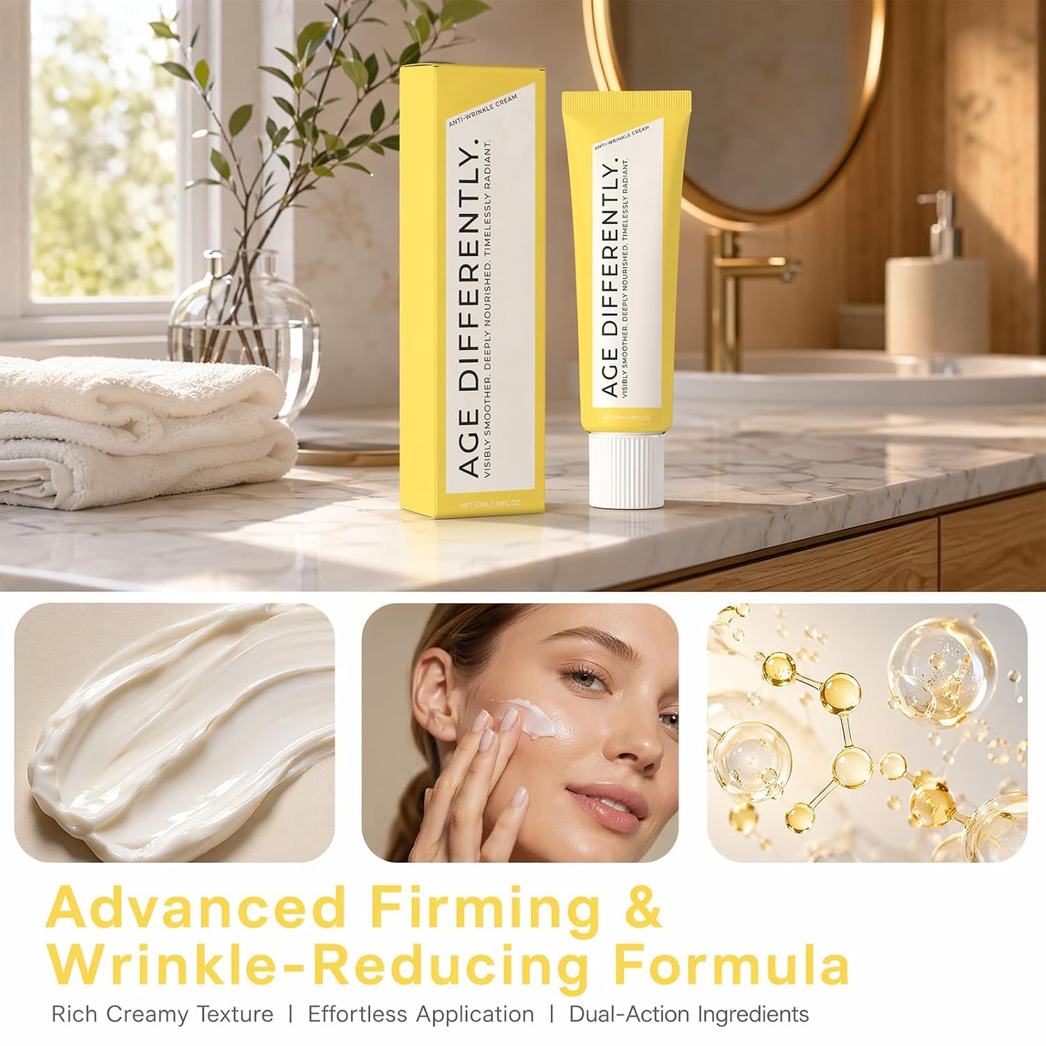 Divinvera Anti-Wrinkle Cream, Advanced Firming & Wrinkle-Reducing Cream with Retinol & Hyaluronic Acid, Retinol Face Cream for Women, Anti-Aging Midnight Cream for Dry Skin – All Skin Types (2PCS)